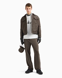 Slim fit shirt with short patterned sleeves