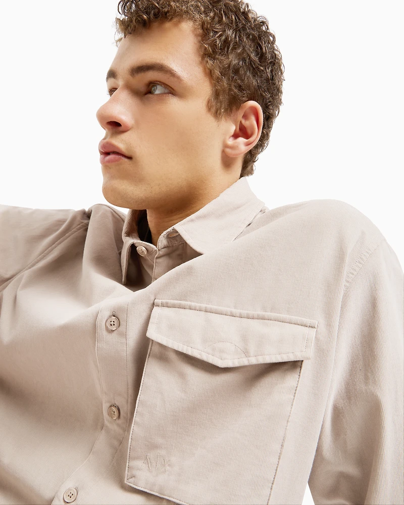 Loose fit cotton shirt with pocket
