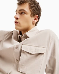 Loose fit cotton shirt with pocket