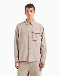 Loose fit cotton shirt with pocket