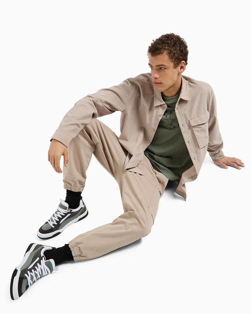 Loose fit cotton shirt with pocket