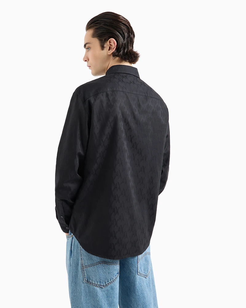 Regular fit monogram cotton shirt