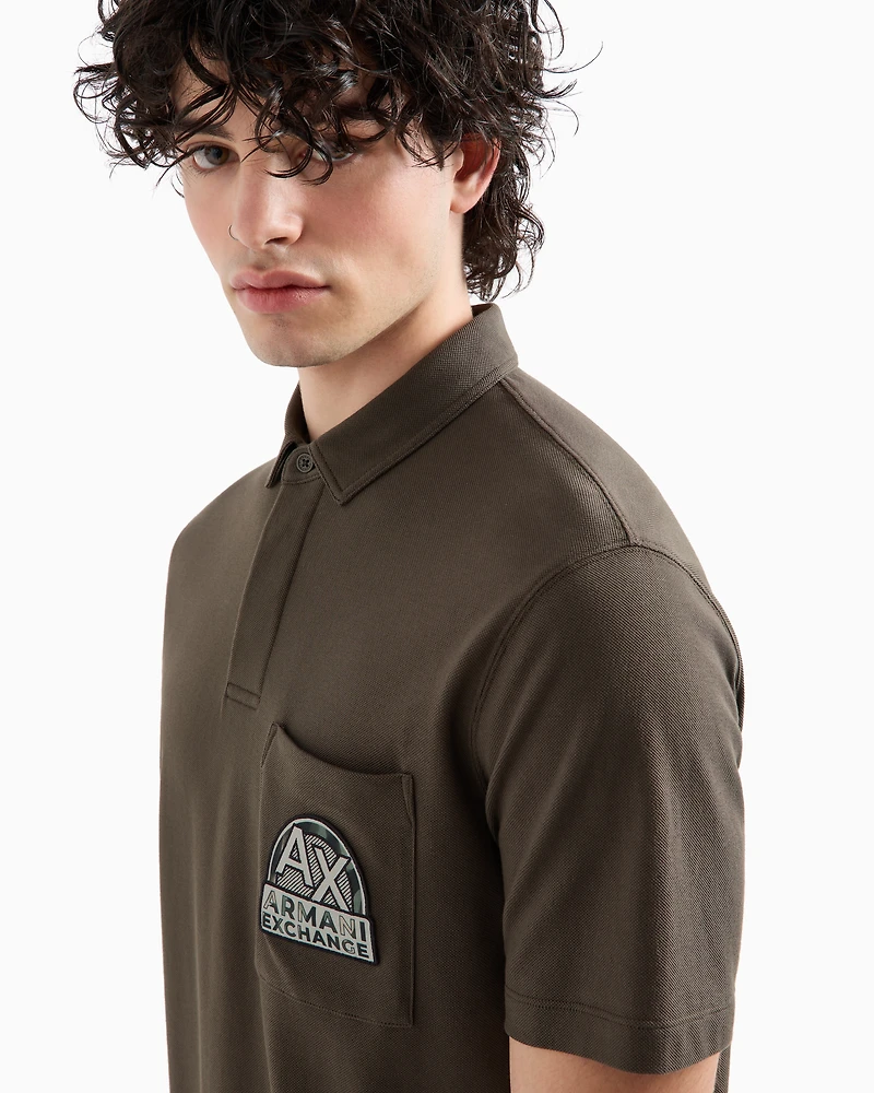 Organic Cotton Pique Polo with Logo Patch