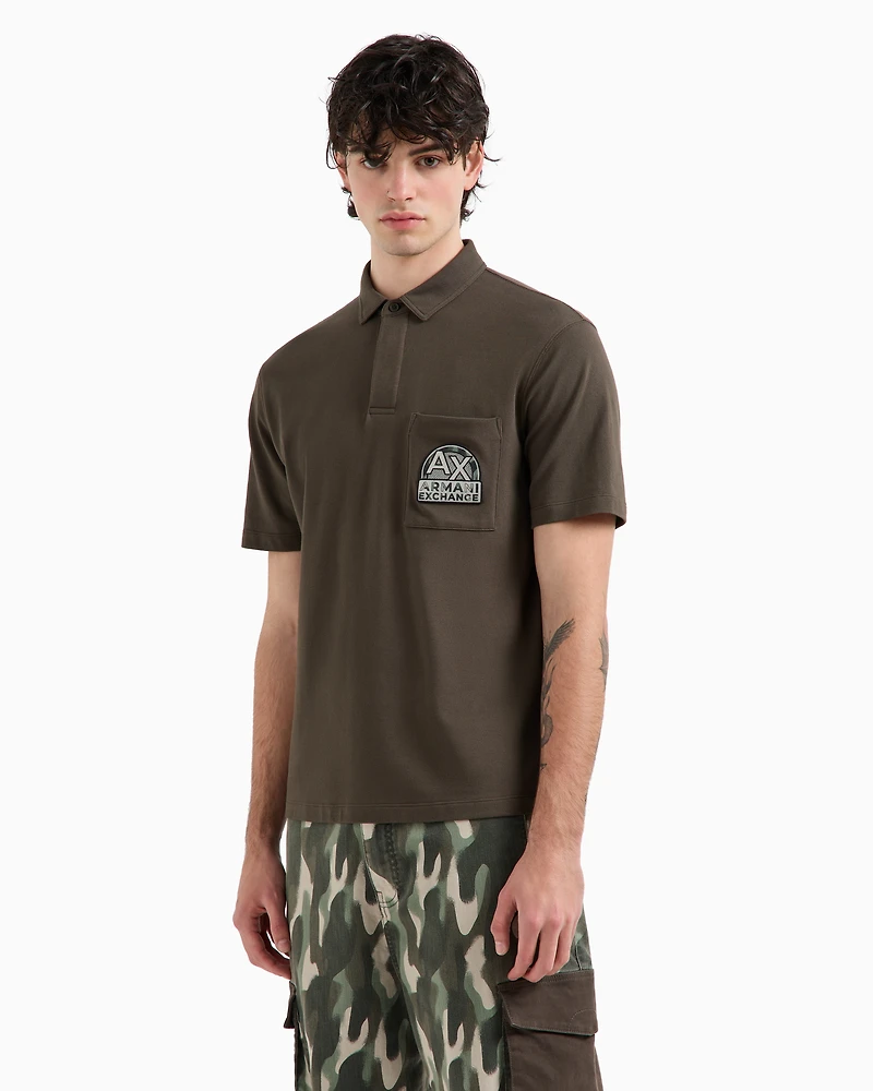 Organic Cotton Pique Polo with Logo Patch