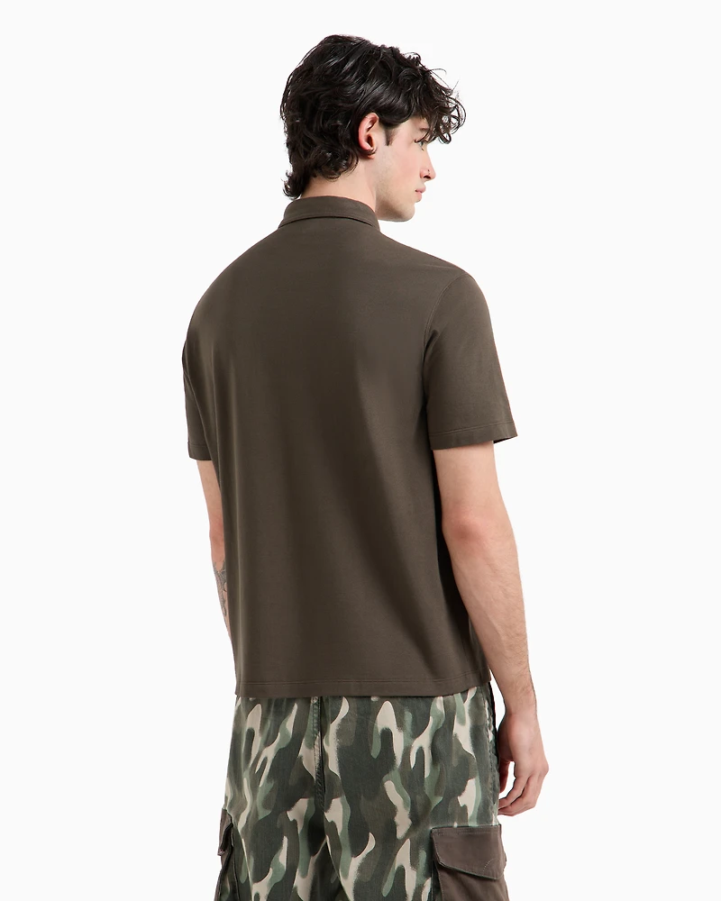 Organic Cotton Pique Polo with Logo Patch