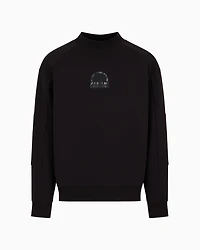 Stretch cotton sweatshirt with logo crest