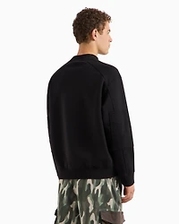Stretch cotton sweatshirt with logo crest