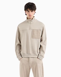 Cotton Pocket High Neck Sweatshirt