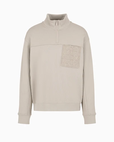 Cotton Pocket High Neck Sweatshirt