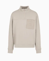 Cotton Pocket High Neck Sweatshirt