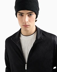 Zip-up sweatshirt allover tone-on-tone monogram fabric