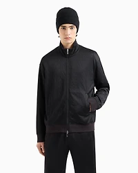 Zip-up sweatshirt allover tone-on-tone monogram fabric