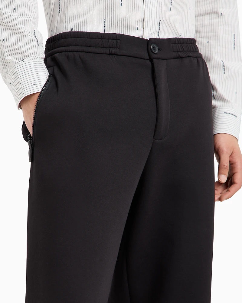 Stretch cotton trousers with ankle ties