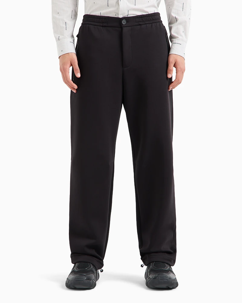 Stretch cotton trousers with ankle ties