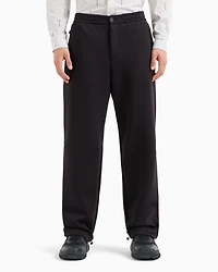 Stretch cotton trousers with ankle ties