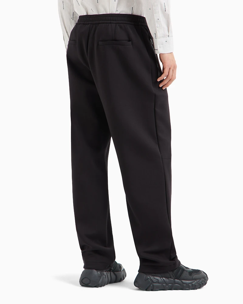 Stretch cotton trousers with ankle ties