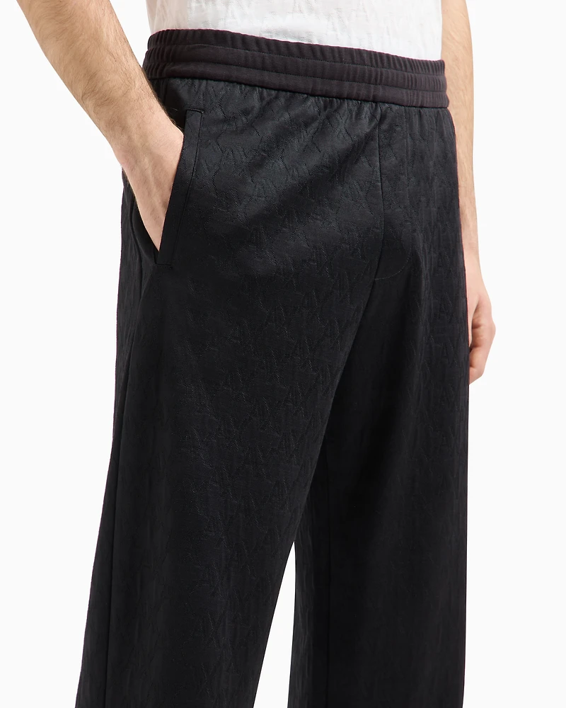 Cotton Blend Satin Pleated Trousers