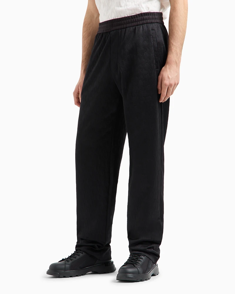 Cotton Blend Satin Pleated Trousers