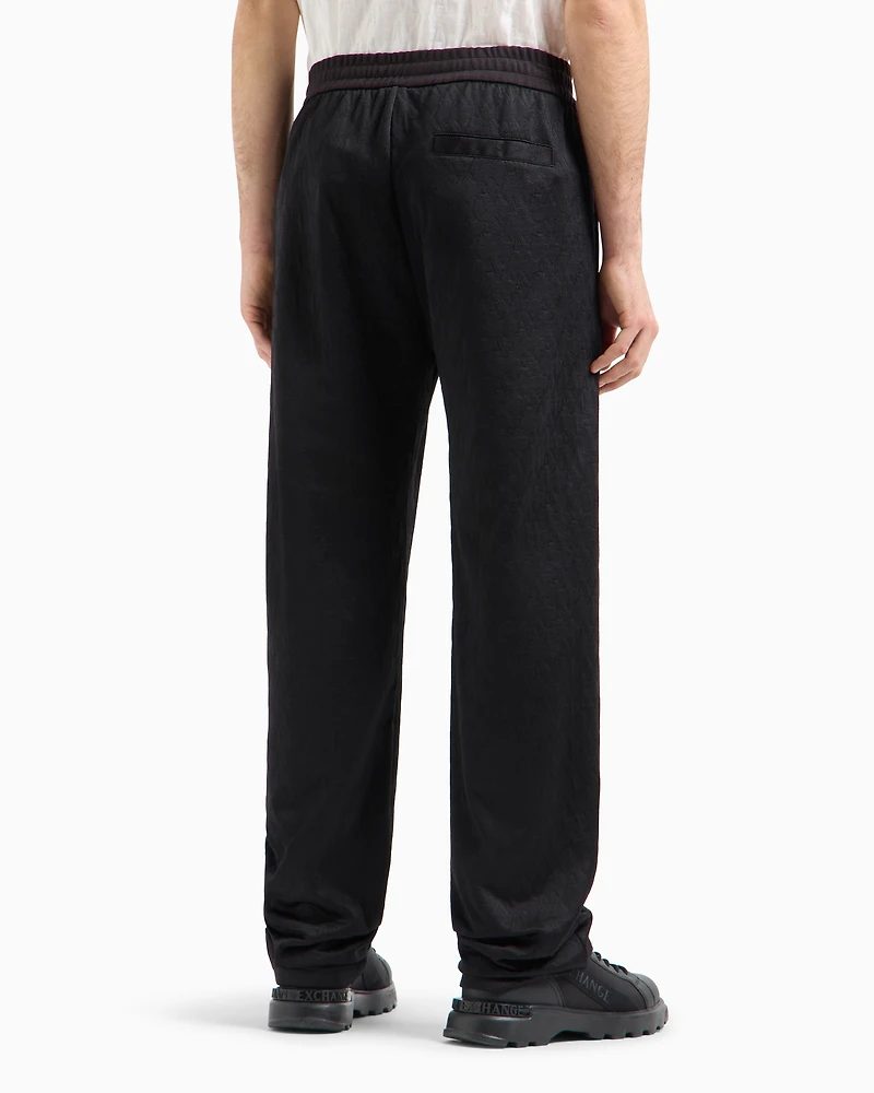 Cotton Blend Satin Pleated Trousers