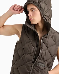 ASV Nylon Hooded Sleeveless Down Jacket