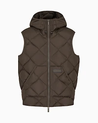 ASV Nylon Hooded Sleeveless Down Jacket