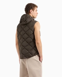 ASV Nylon Hooded Sleeveless Down Jacket