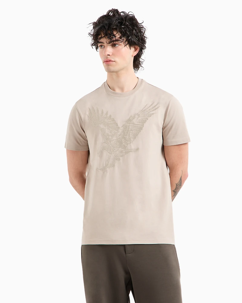Regular fit T-shirt with eagle embroidery ASV jersey