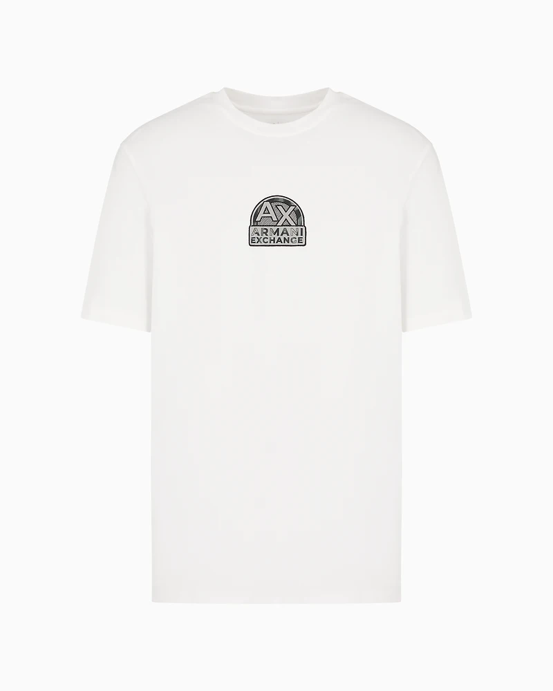 Armani Exchange - ASV Cotton Urban Military Logo Regular Fit T-Shirt, Man, White, Size: