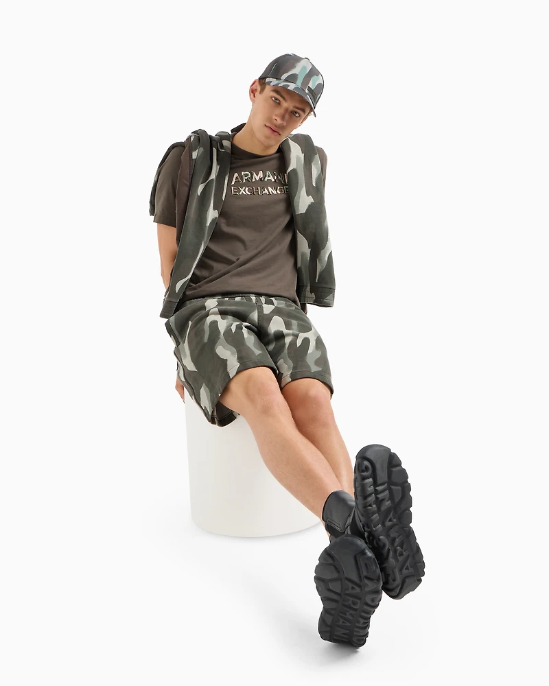 Regular fit T-shirt with camouflage logo ASV cotton