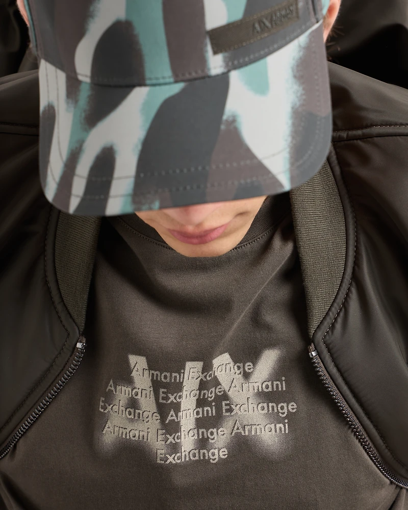 Regular fit T-shirt with urban military logo ASV cotton