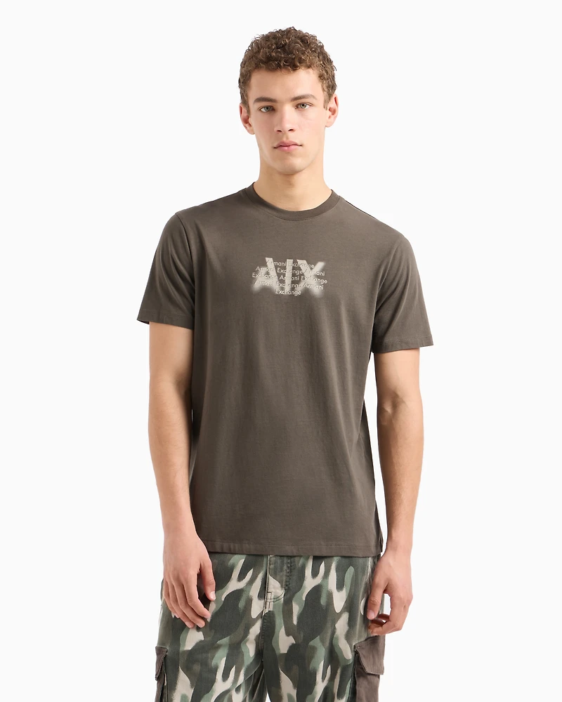 Regular fit T-shirt with urban military logo ASV cotton