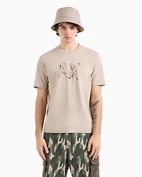 Regular fit T-shirt with brush stroke logo ASV cotton