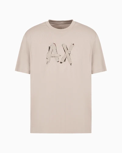 Regular fit T-shirt with brush stroke logo ASV cotton