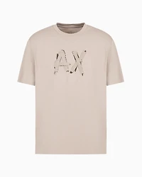 Regular fit T-shirt with brush stroke logo ASV cotton