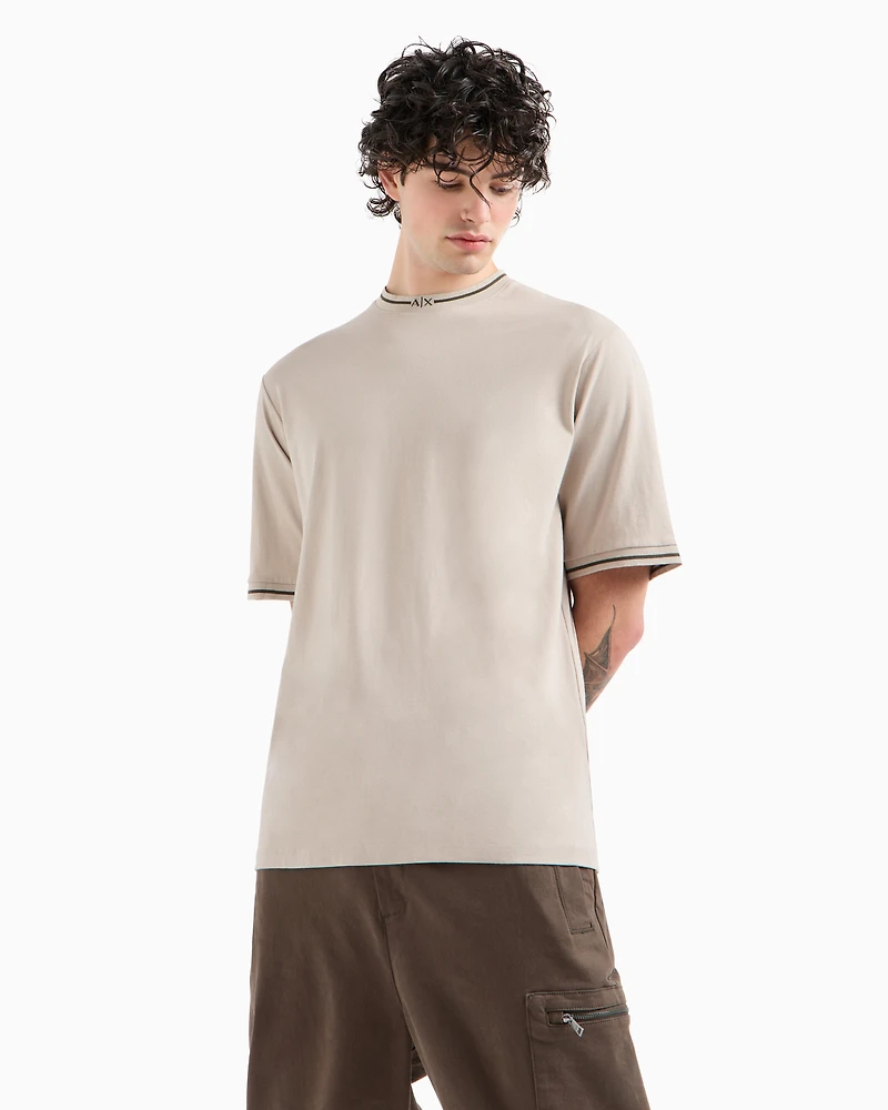 Relaxed fit T-shirt with contrast piping ASV cotton
