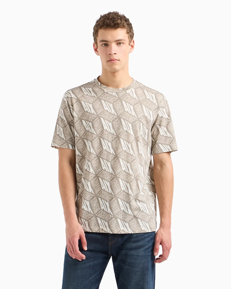 Regular fit t-shirt with 3D effect print ASV cotton