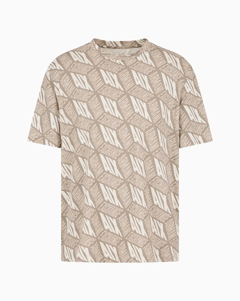 Regular fit t-shirt with 3D effect print ASV cotton