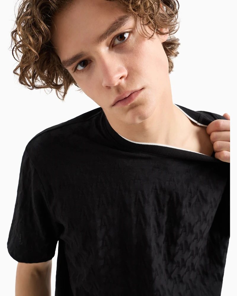 ASV Regular Fit T-Shirt with Contrast Crew Neck
