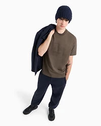 Regular fit T-shirt with maxi logo embroidery