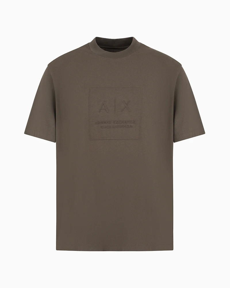 Regular fit T-shirt with maxi logo embroidery