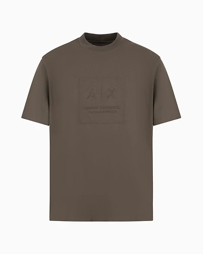 Regular fit T-shirt with maxi logo embroidery