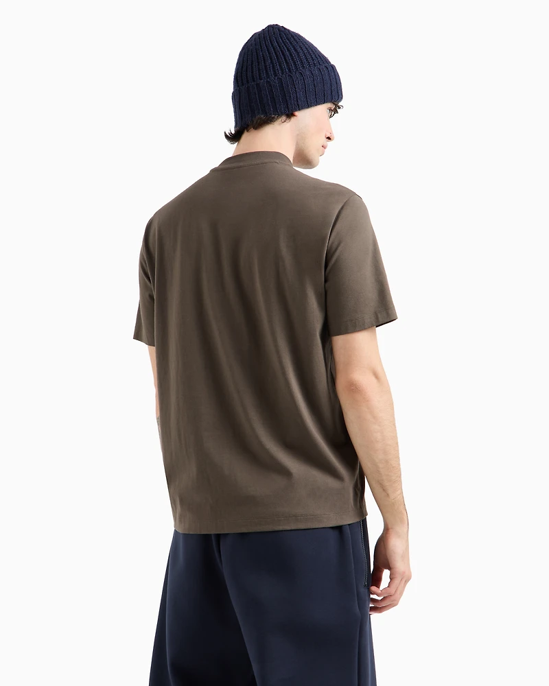 Regular fit T-shirt with maxi logo embroidery
