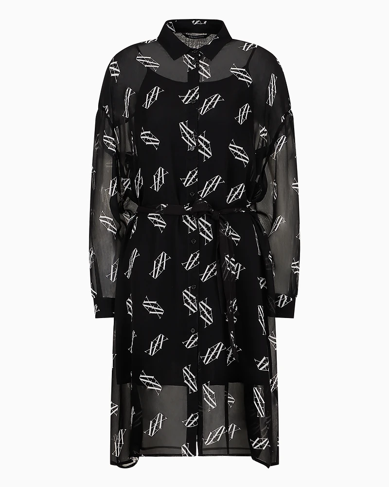 ASV Belted Chiffon Smock Dress