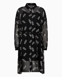 ASV Belted Chiffon Smock Dress