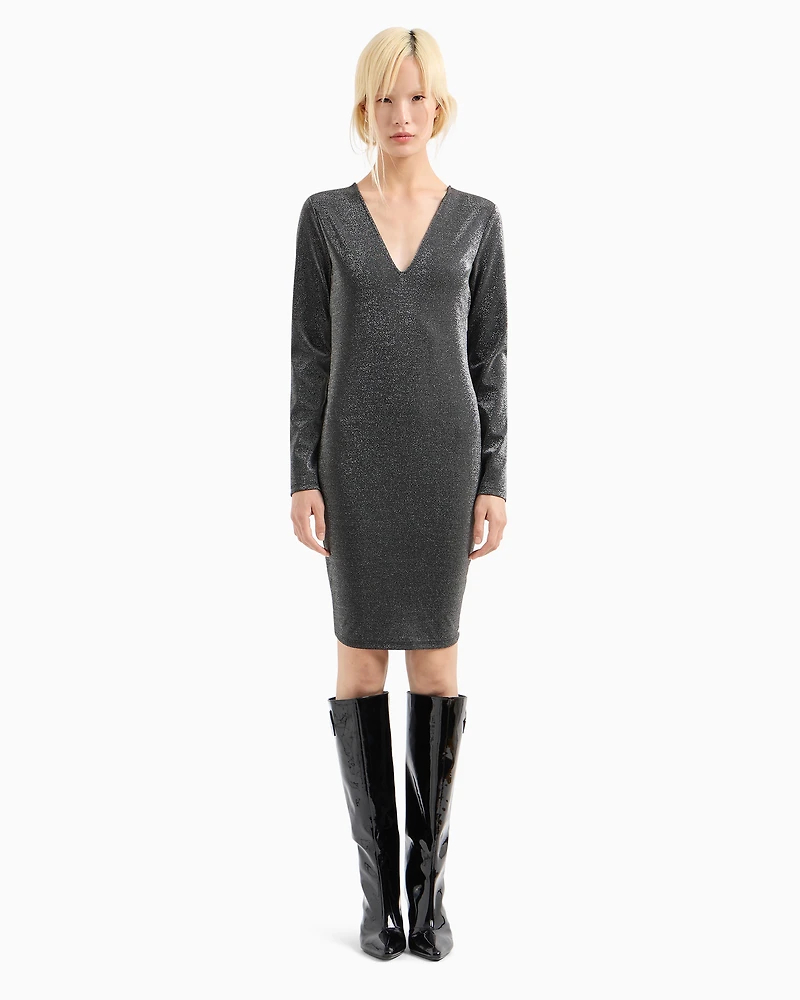 Lurex midi dress with backless