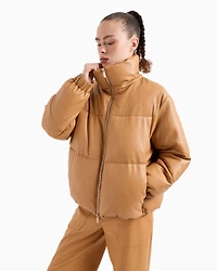 Padded jacket with glossy coated exterior ASV