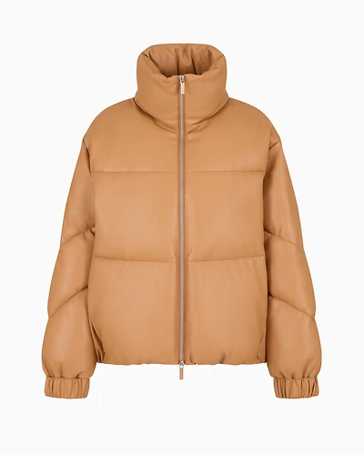 Padded jacket with glossy coated exterior ASV