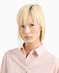 Cropped shirt with pleated voile back