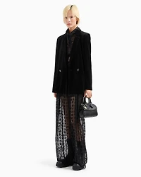 Long shirt transparent fabric with allover logo