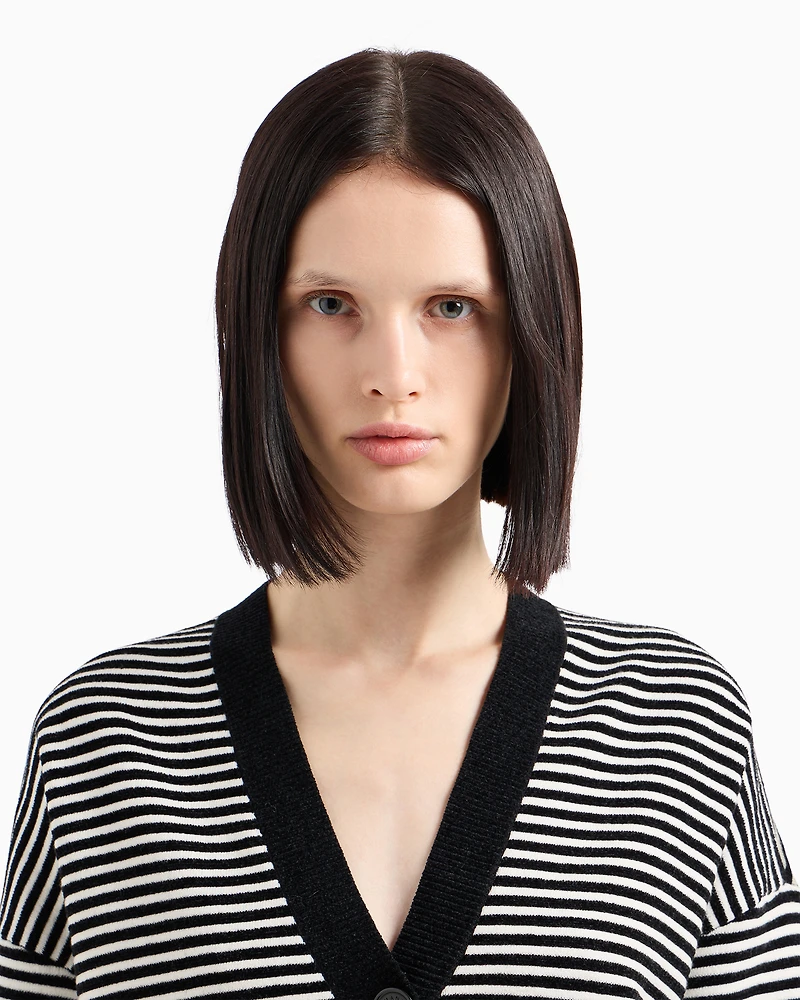 Striped knitted cardigan